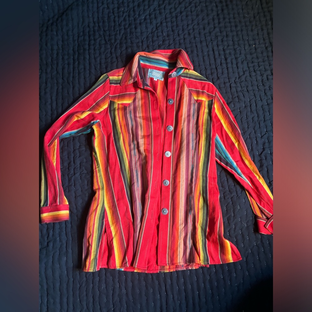 NWT Silverado genuine serape and turquoise coat